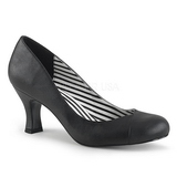 svart kunstlær 7,5 cm JENNA-01 store størrelser pumps sko