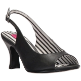 svart kunstlær 7,5 cm JENNA-02 store størrelser sandaler dame