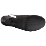 svart kunstlær 7,5 cm JENNA-02 store størrelser sandaler dame