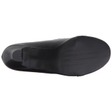 svart kunstl�r 7,5 cm JENNA-06 store st�rrelser pumps sko