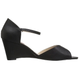 svart kunstlær 7,5 cm KIMBERLY-05 store størrelser sandaler dame
