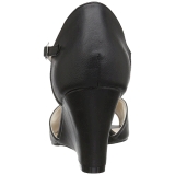 svart kunstlær 7,5 cm KIMBERLY-05 store størrelser sandaler dame