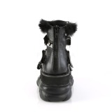 svart kunstlær 7,5 cm NEPTUNE-150 platå gotisk sko til menn