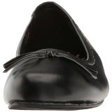 svart kunstl�r ANNA-01 store st�rrelser ballerina sko