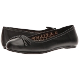 svart kunstl�r ANNA-01 store st�rrelser ballerina sko