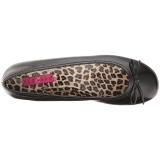 svart kunstl�r ANNA-01 store st�rrelser ballerina sko