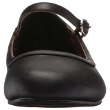 svart kunstlær ANNA-02 store størrelser ballerina sko