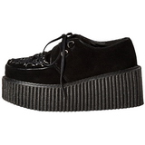 svart kunstlær CREEPER-216 platå creepers sko til kvinners