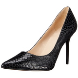 svart lær 10 cm CLASSIQUE-20SP dame pumps sko stiletthæl