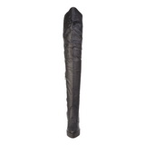 svart lær 13,5 cm INDULGE-3011 lårhøye støvler til menn