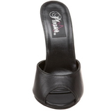 svart lær 15 cm DOMINA-101 høyhælte slipper sko