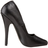 svart l�r 15 cm DOMINA-420 spisse pumps med stiletth�ler
