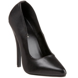 svart l�r 15 cm DOMINA-420 spisse pumps med stiletth�ler