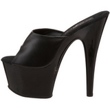 svart l�r 18 cm ADORE-701 plat� h�ye mules