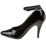 svart lakk 10 cm VANITY-431 dame pumps med lave h�l