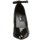 svart lakk 10 cm VANITY-431 dame pumps med lave h�l