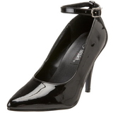 svart lakk 10 cm VANITY-431 dame pumps med lave h�l