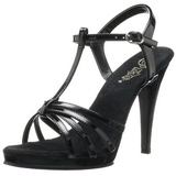 svart lakk 12 cm FLAIR-420 dame sandaletter lavere h�l
