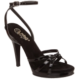 svart lakk 12 cm FLAIR-436 dame sandaletter lavere h�l