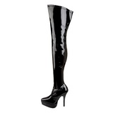svart lakk 13,5 cm INDULGE-3000 l�rh�ye st�vler til menn