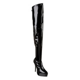 svart lakk 13,5 cm INDULGE-3000 l�rh�ye st�vler til menn