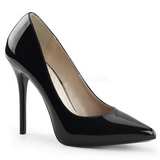 svart lakk 13 cm AMUSE-20 h�ye pumps damesko til menn