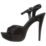svart lakk 13 cm COCKTAIL-509 plat� h�yh�lte sandaler sko
