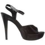 svart lakk 13 cm COCKTAIL-509 plat� h�yh�lte sandaler sko