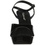 svart lakk 13 cm COCKTAIL-509 plat� h�yh�lte sandaler sko