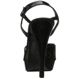 svart lakk 13 cm COCKTAIL-509 plat� h�yh�lte sandaler sko