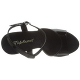 svart lakk 13 cm COCKTAIL-509 plat� h�yh�lte sandaler sko