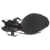 svart lakk 13 cm COCKTAIL-509 plat� h�yh�lte sandaler sko