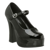 svart lakk 13 cm DOLLY-50 h�ye pumps damesko til menn
