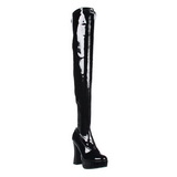svart lakk 13 cm ELECTRA-3000Z l�rh�ye st�vler