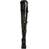 svart lakk 13 cm ELECTRA-3028 l�rh�ye st�vler til menn