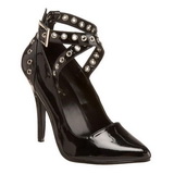 svart lakk 13 cm SEDUCE-443 h�ye pumps damesko til menn