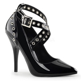 svart lakk 13 cm SEDUCE-443 h�ye pumps damesko til menn