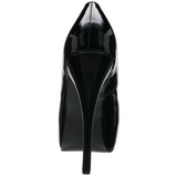 svart lakk 14,5 cm Burlesque BORDELLO TEEZE-06 platå pumps høy hæl