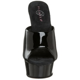 svart lakk 15,5 cm DELIGHT-601 plat� h�ye mules