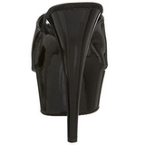 svart lakk 15,5 cm DELIGHT-601 plat� h�ye mules