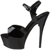svart lakk 15 cm CAPTIVA-609 platå høye hæler sko