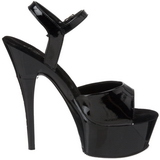 svart lakk 15 cm CAPTIVA-609 plat� h�ye h�ler sko