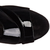 svart lakk 15 cm DELIGHT-600-49 h�ye gladiator st�vler til dame med h�l