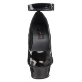 svart lakk 15 cm DELIGHT-686 h�ye damesko med h�y h�l
