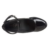 svart lakk 15 cm DELIGHT-686 h�ye damesko med h�y h�l