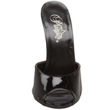 svart lakk 15 cm DOMINA-101 h�yh�lte slipper sko