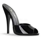 svart lakk 15 cm DOMINA-101 h�yh�lte slipper sko