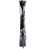 svart lakk 15 cm DOMINA-2000 h�ye damest�vler til menn