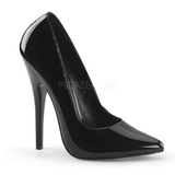 svart lakk 15 cm DOMINA-420 h�ye pumps damesko til menn