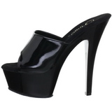 svart lakk 15 cm KISS-201 plat� h�ye mules